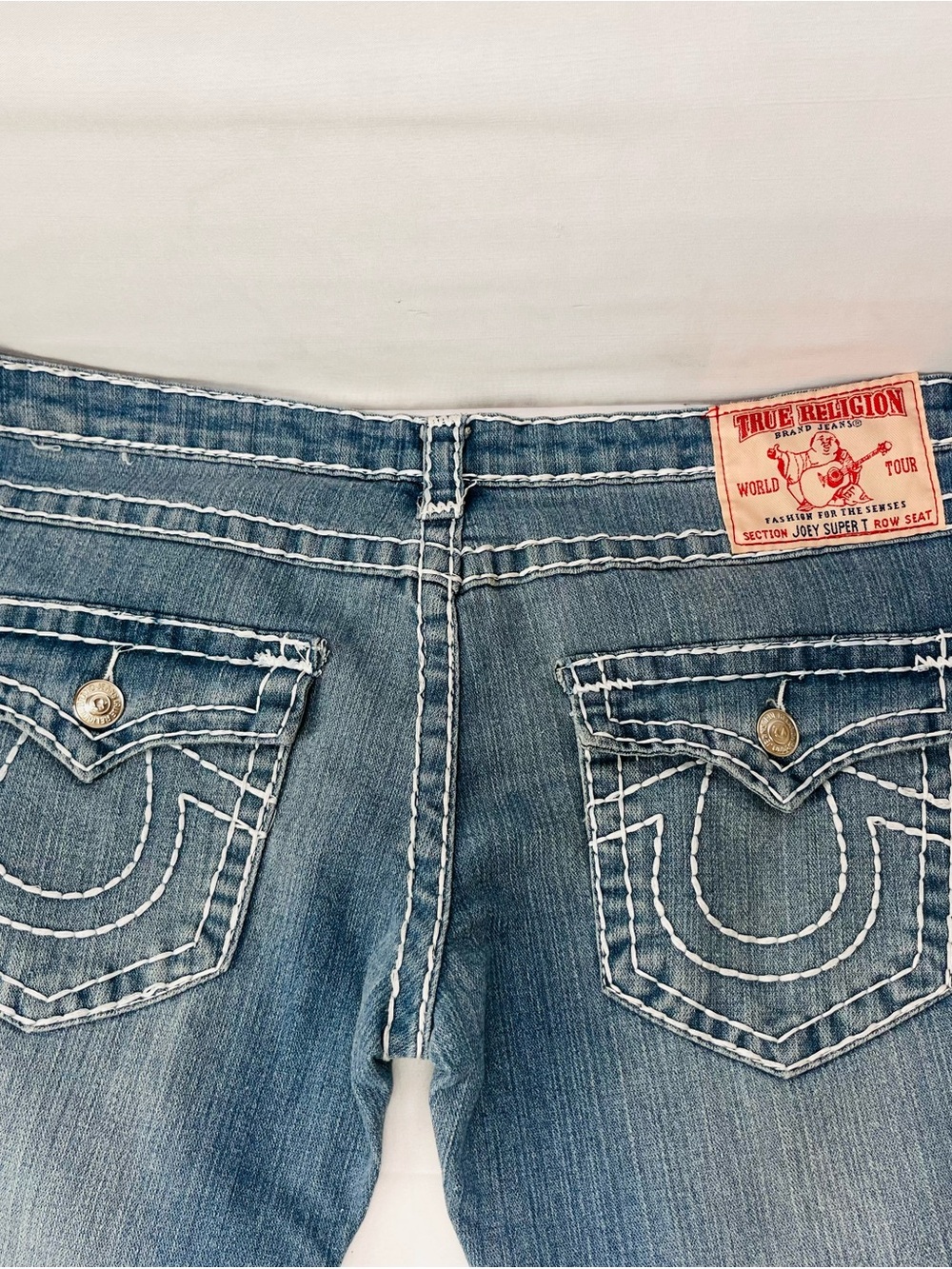 True Religion Women's Light Joey Super T Jeans with Contrast Stitching
